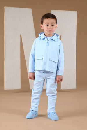 AW24 Mitch & Son BILLY Pale Blue Twill Hooded Shacket