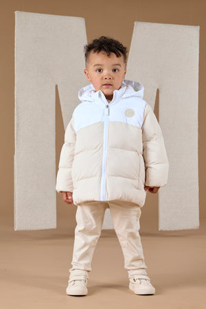 AW24 Mitch & Son ALFIE Beige Faux Fur Padded Jacket