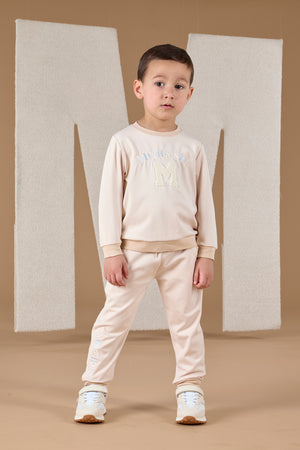 AW24 Mitch & Son ADDY Beige Logo Badge Tracksuit