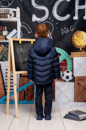 AW24 Mitch & Son TROY Back To School Navy Blue Padded Coat