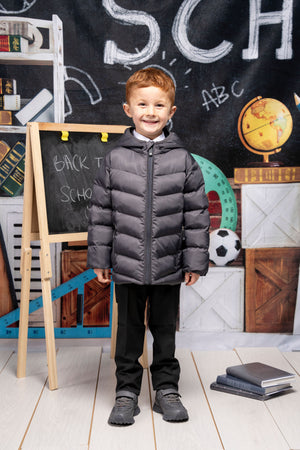 Mitch & Son TROY Back To School Dark Grey Padded Coat