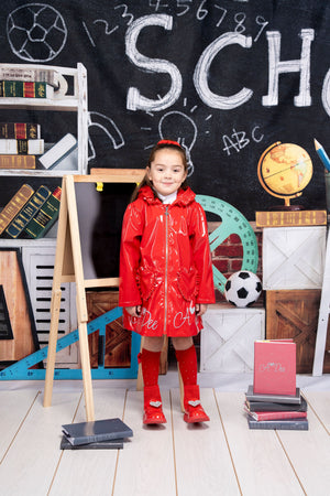 AW24 ADee BLAIR Back To School Red Hearts Raincoat