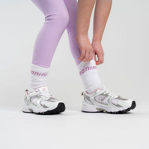 SS25 Bonini ASPIRE White & Lilac Sport Socks