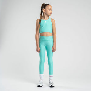 SS25 Bonini ASPIRE Mint & White Logo Crop Sport Top