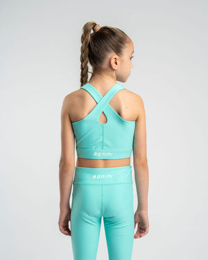 SS25 Bonini ASPIRE Mint & White Logo Crop Sport Top