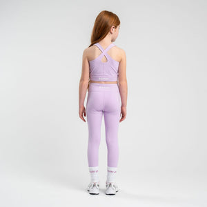 SS25 Bonini ASPIRE Lilac & White Logo Crop Sport Top