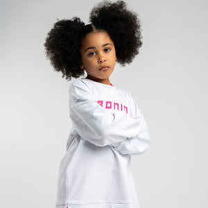 SS25 Bonini ASPIRE White & Hot Pink Logo Sweatshirt