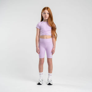 SS25 Bonini ASPIRE Lilac & White Logo Cycling Shorts