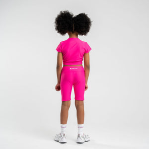 SS25 Bonini ASPIRE Hot Pink & White Logo Cycling Shorts