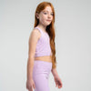 SS25 Bonini ASPIRE Lilac & White Logo Crop Sport Top