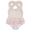 SS24 ADee ARIEL Bright White Chevron Print Swimsuit