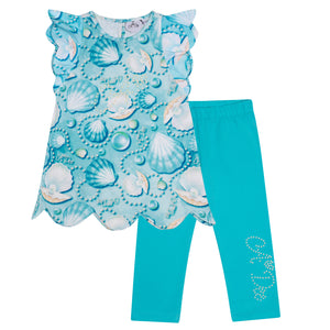 SS24 ADee OLLIE Aruba Blue Pearl Print Legging Set