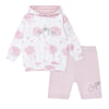 SS25 ADee CHARLOTTE White & Pink Hydrangea Print Hoody Cycling Shorts Set