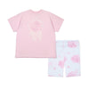 SS25 ADee CAMILA Pink & White Hydrangea Print Cycling Shorts Set