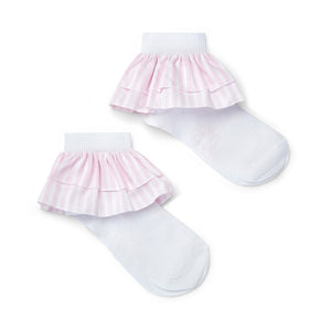 SS25 ADee CAPRI Pink & White Stripe Ankle Socks