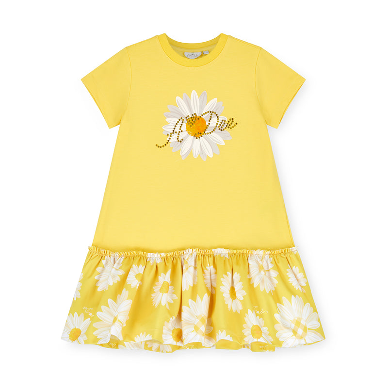 SS25 ADee DOVE White & Yellow Daisy Drop Waist Dress