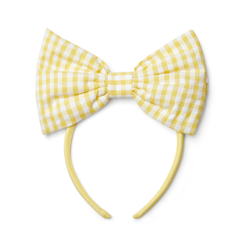 SS25 ADee DULCIE Yellow Check Bow Headband