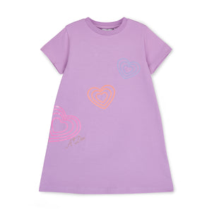 SS25 ADee EVANGELINE Purple Triple Hearts Dress