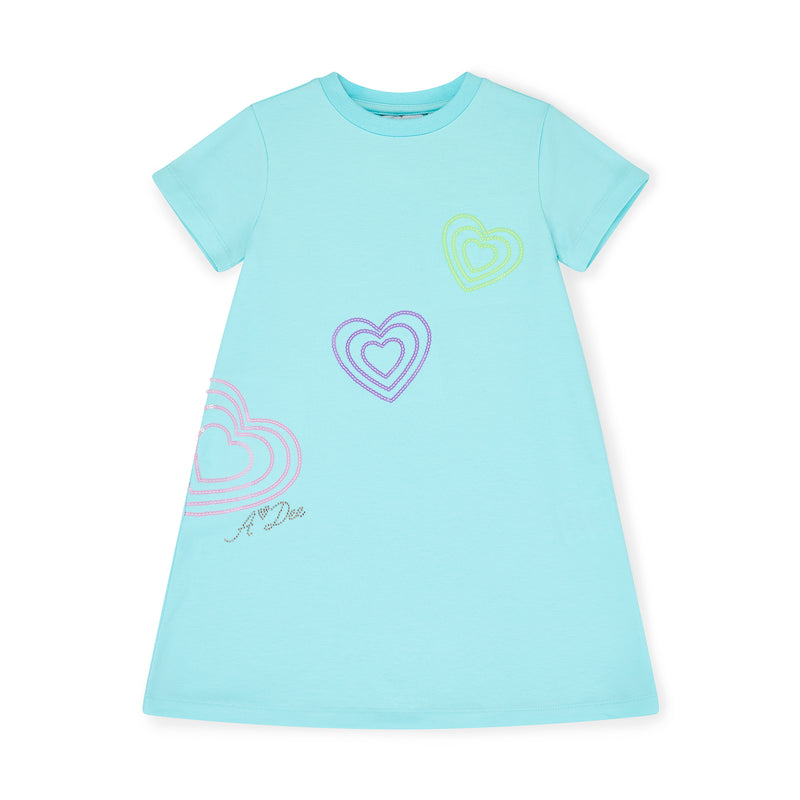 SS25 ADee EVANGELINE Turquoise Triple Hearts Dress