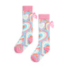 SS25 ADee ELENA Multicoloured Heart Print Bow Knee High Socks