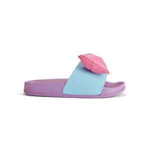 SS25 ADee BOWTY Purple Pink & Blue Bow Sliders