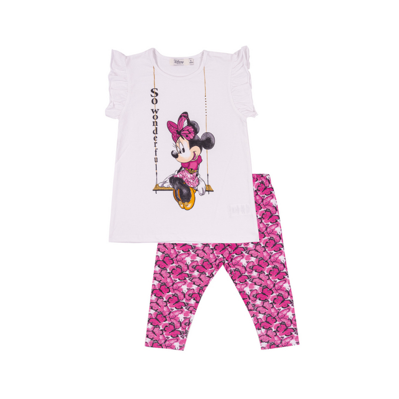 SS25 EMC Disney Pink & White Minnie Mouse 'So Wonderful' Butterfly Leggings Set