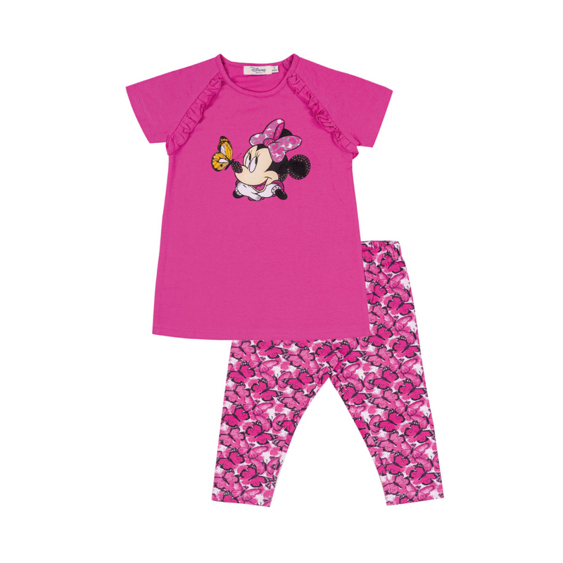 SS25 EMC Disney Pink Minnie Mouse Butterfly Frill Leggings Set