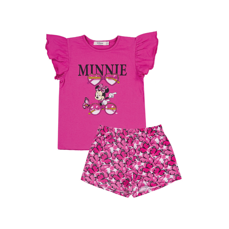 SS25 EMC Disney Pink Minnie Mouse Sunglasses Butterfly Frill Shorts Set