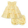 SS25 Little A ARIA Yellow Frill Checked Seersucker Dress