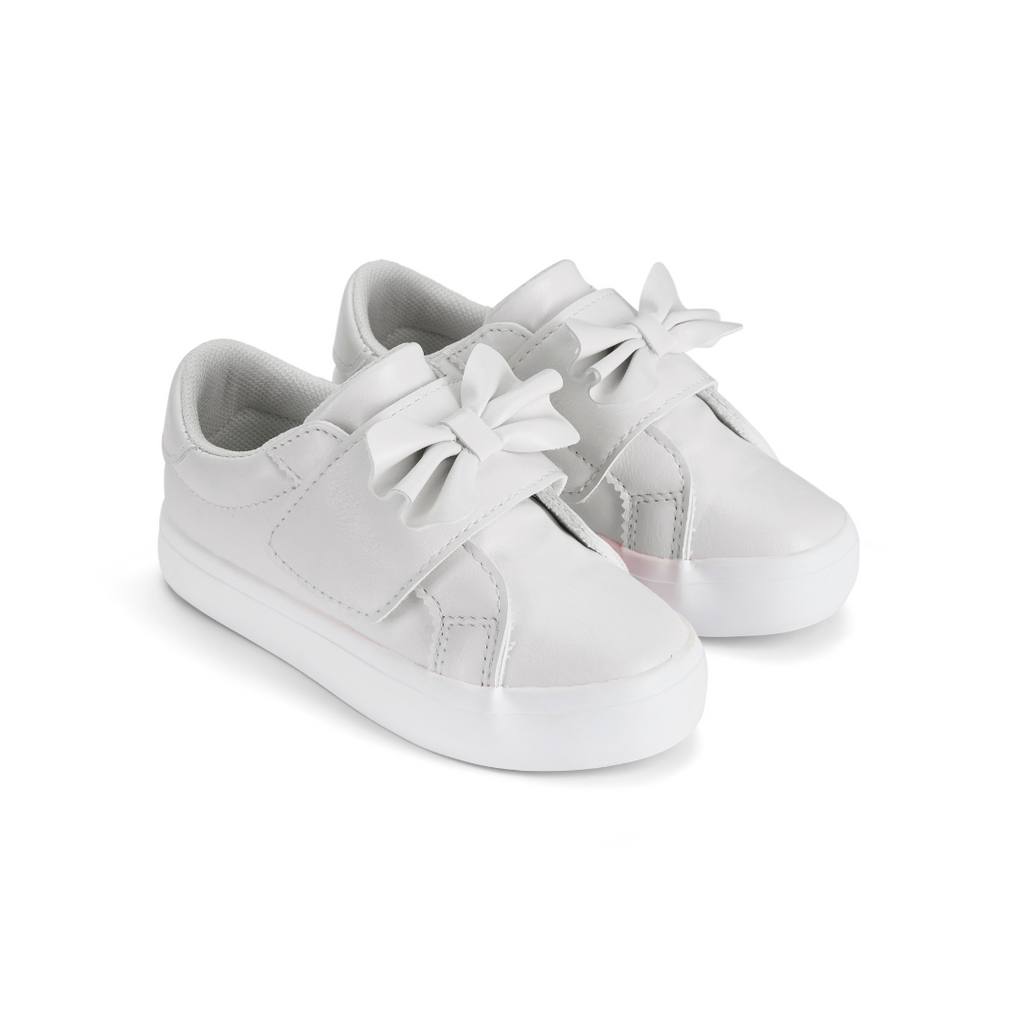 SS25 Little A BOWIE White Bow Trainers