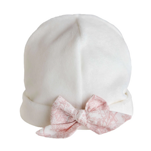 Baby Gi Ivory & Pale Pink Velour AURORA Hat