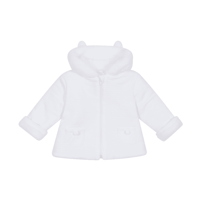 AW24 Deolinda White Pom Pom Hooded Jacket