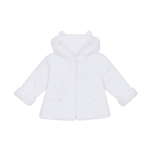 AW24 Deolinda White Pom Pom Hooded Jacket