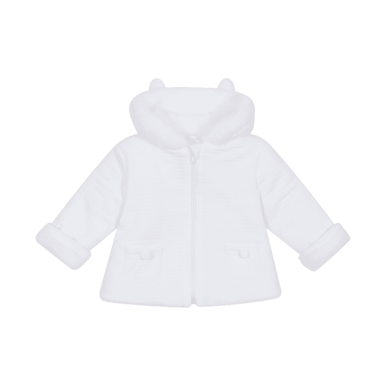 AW24 Deolinda White Pom Pom Hooded Jacket