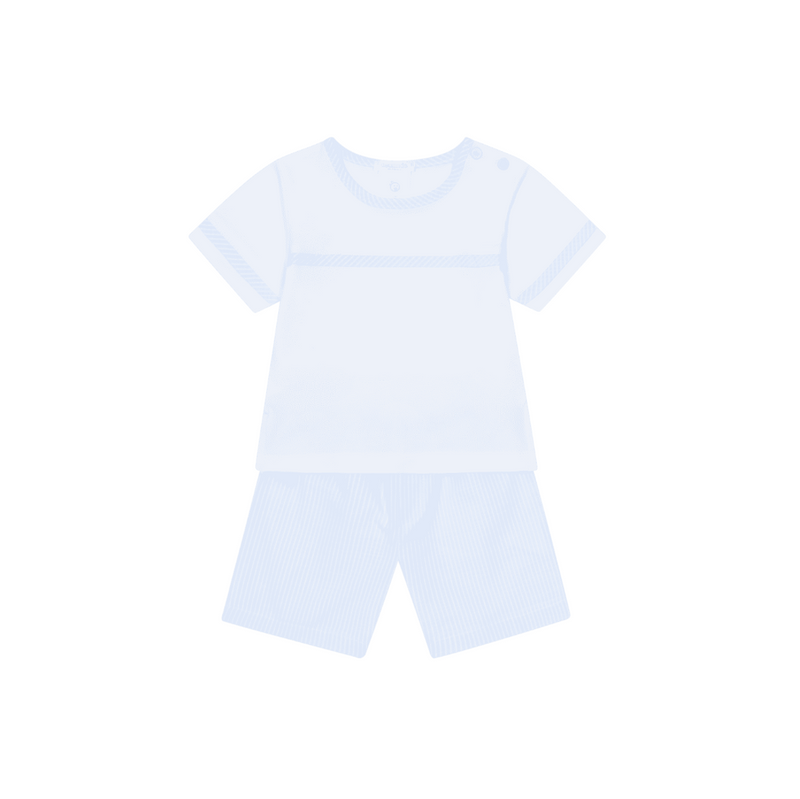 SS25 Deolinda Blue & White Stripe Shorts Set