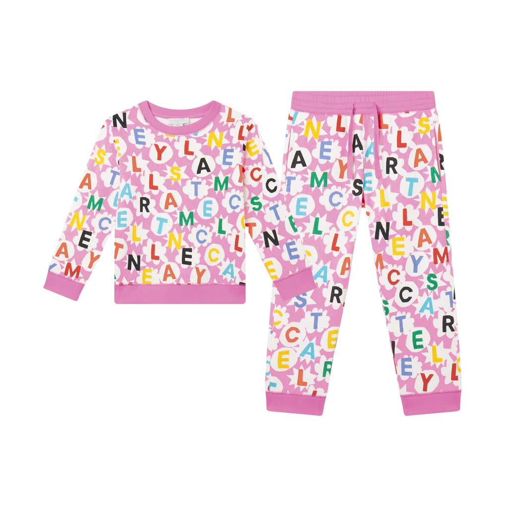 AW24 Stella McCartney Pink Multicoloured Letters Logo Tracksuit