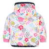 AW24 Billieblush Multicoloured Floral Doodles Faux Fur Reversible Hooded Puffer Jacket