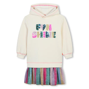 AW24 Billieblush Multicoloured 'Fun Shine' Heart Sequin Tutu Hoody Dress