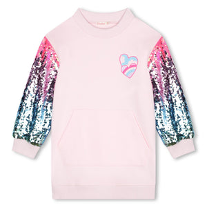 AW24 Billieblush Pink Multicoloured Sequin Heart Clouds Dress