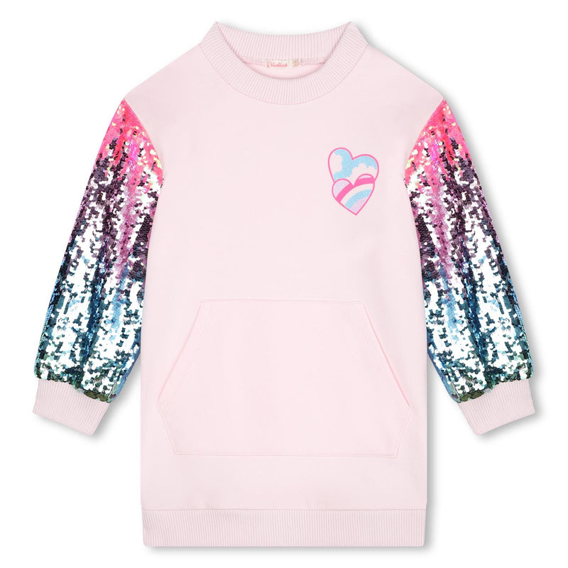 AW24 Billieblush Pink Multicoloured Sequin Heart Clouds Dress