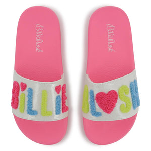 SS25 Billieblush Pink Multicoloured Logo Sliders