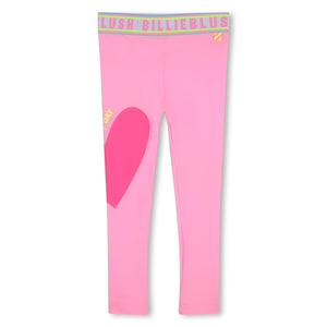 SS25 Billieblush Pink Yellow & White 'Wake Me Up!' Hearts Logo Leggings Set