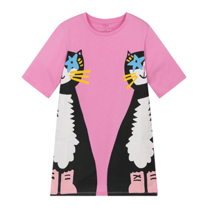 SS25 Stella McCartney Pink Black & White Cats Dress