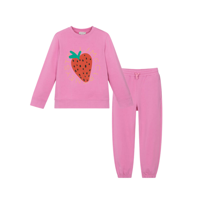 SS25 Stella McCartney Pink & Red Strawberry Logo Tracksuit