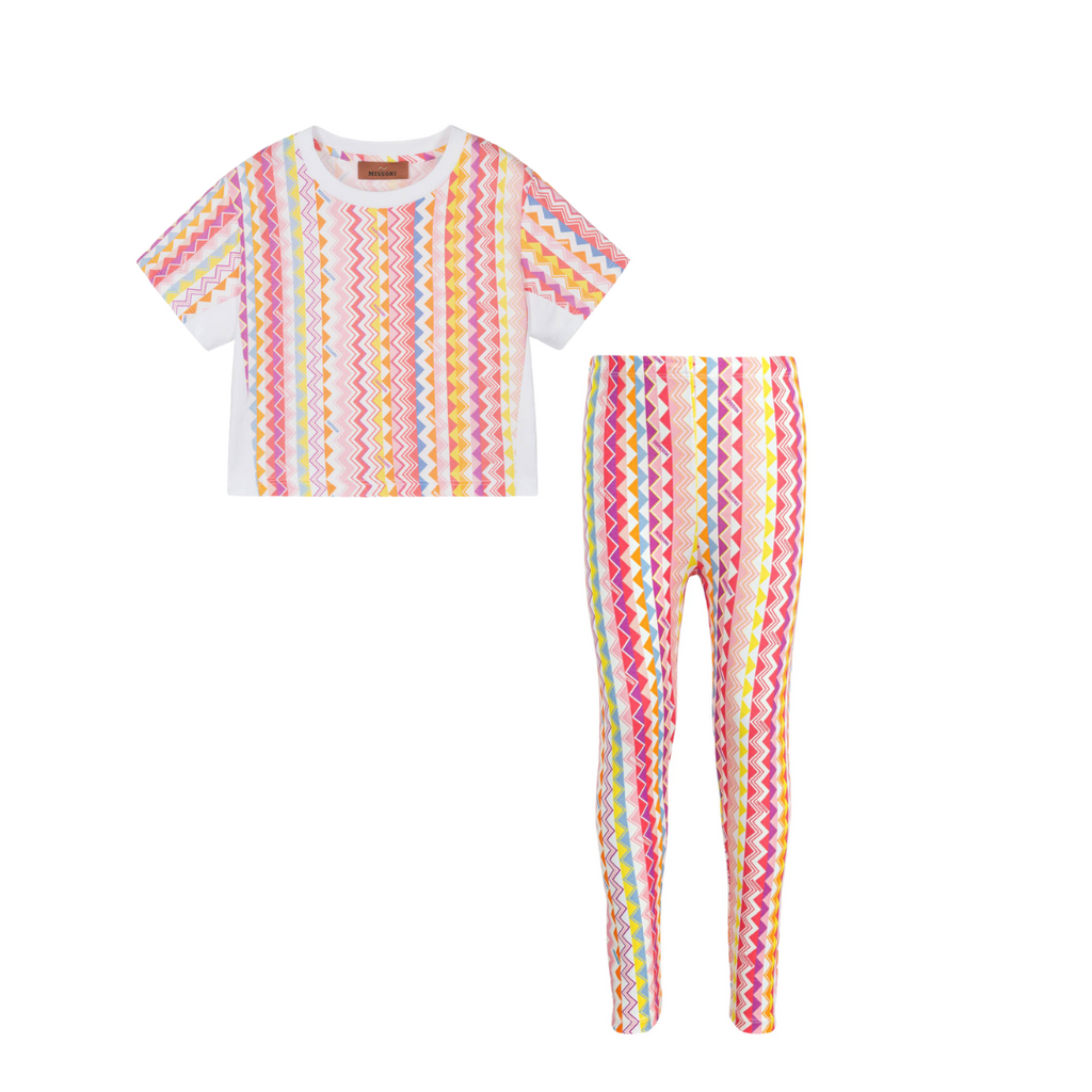 SS25 Missoni Multicoloured Zig Zag Logo Leggings Set