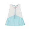 SS25 Agatha Ruiz De La Prada Junior White & Blue Multicoloured Logo Bow Dress