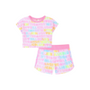 SS25 Billieblush Multicoloured Logo Terry Towelling Shorts Set