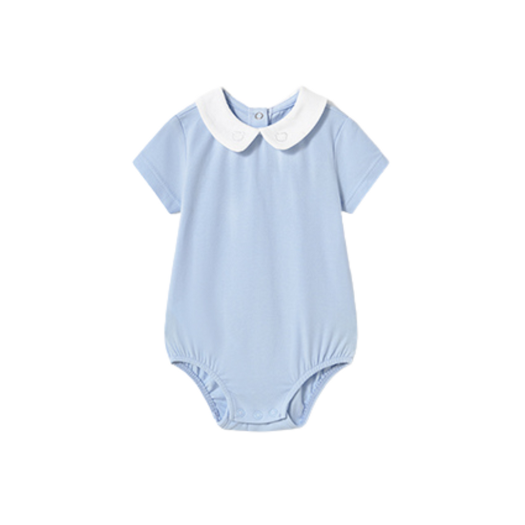 SS25 Mayoral Baby Blue & White Collar Romper