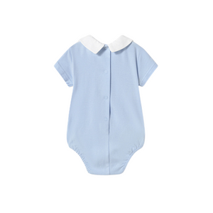 SS25 Mayoral Baby Blue & White Collar Romper