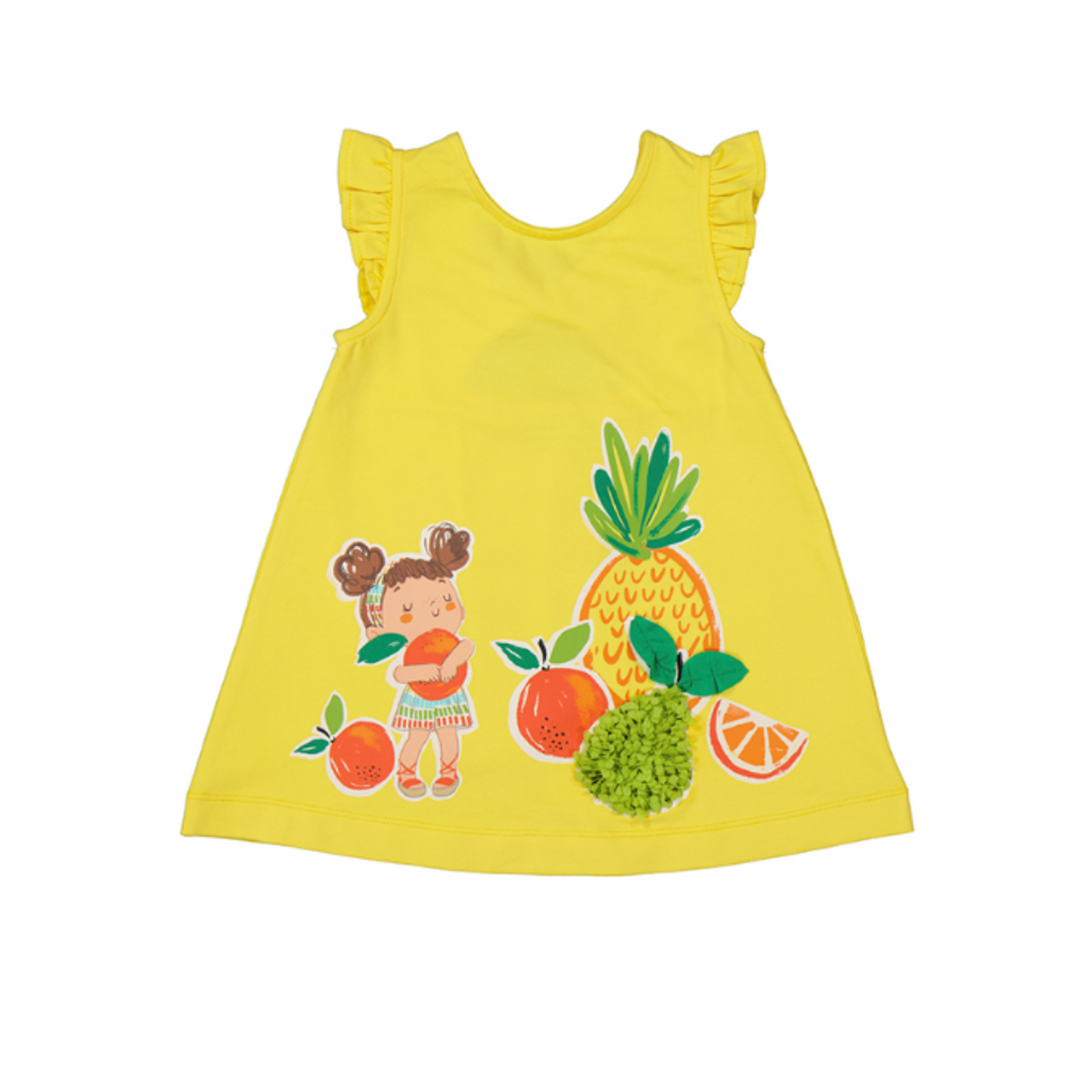 SS25 Mayoral Yellow Girl & Fruit Frill Dress